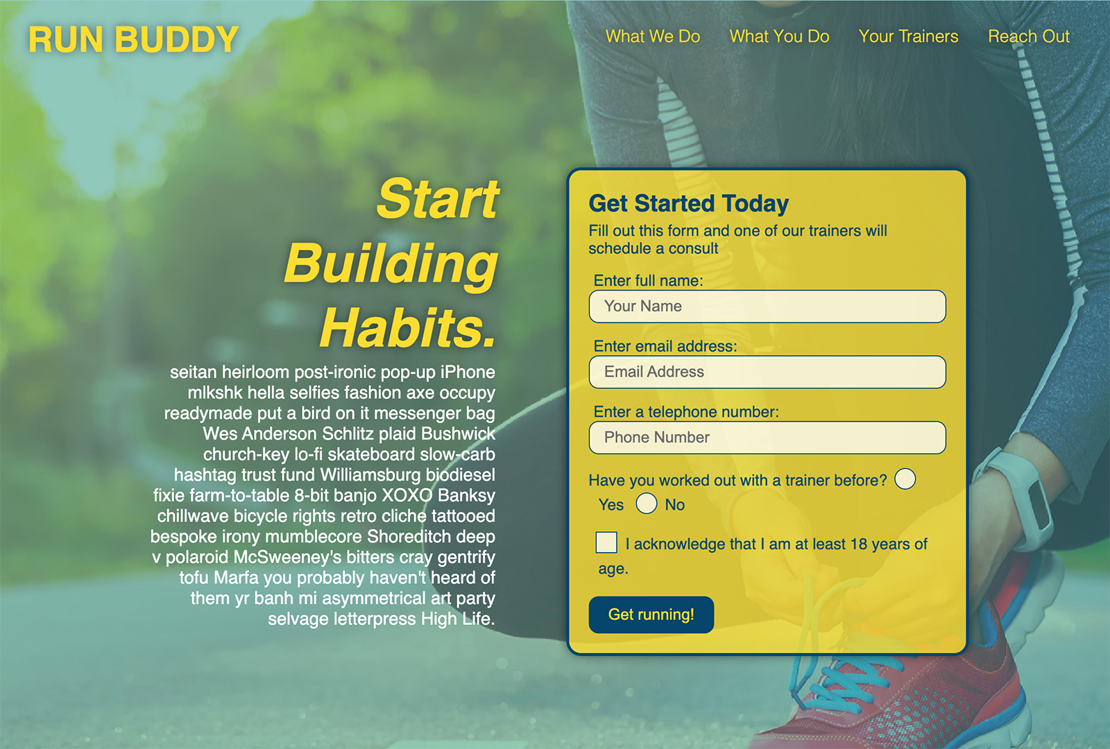 Run Buddy Landing Page